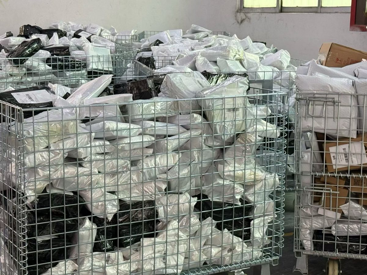 Parcels staged for dispatch