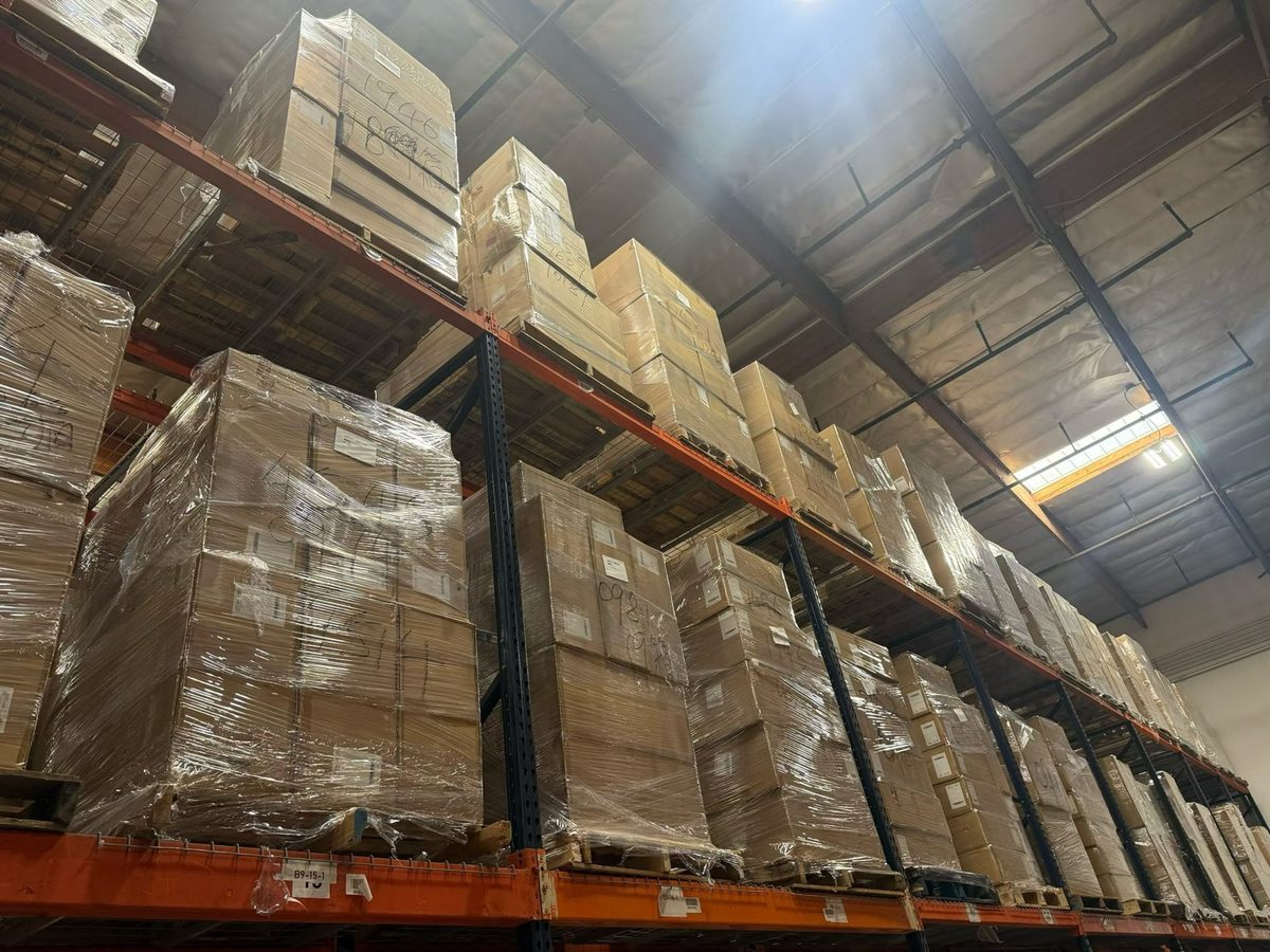 Pallet storage in our US warehouse